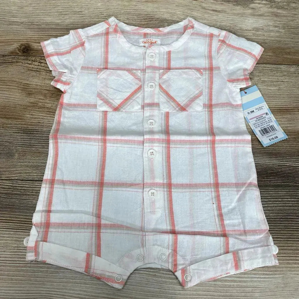 NEW Cat & Jack Plaid Shortie Romper sz 0-3m - Me 'n Mommy To Be