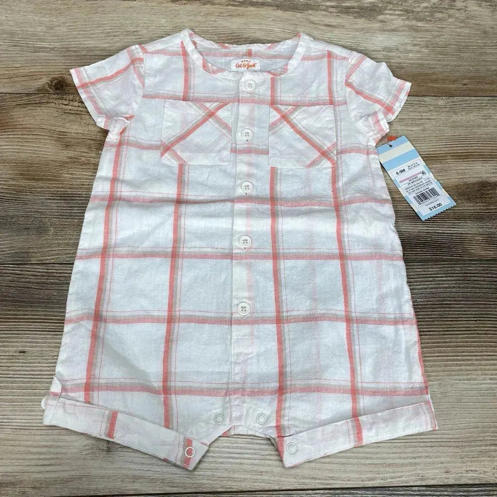NEW Cat & Jack Plaid Shortie Romper sz 6-9m - Me 'n Mommy To Be