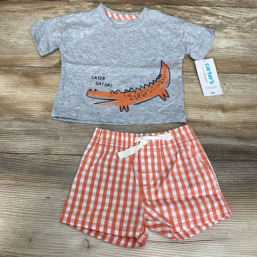 NEW Just One You 2pc Later Gator Shirt & Shorts sz 3m - Me 'n Mommy To Be