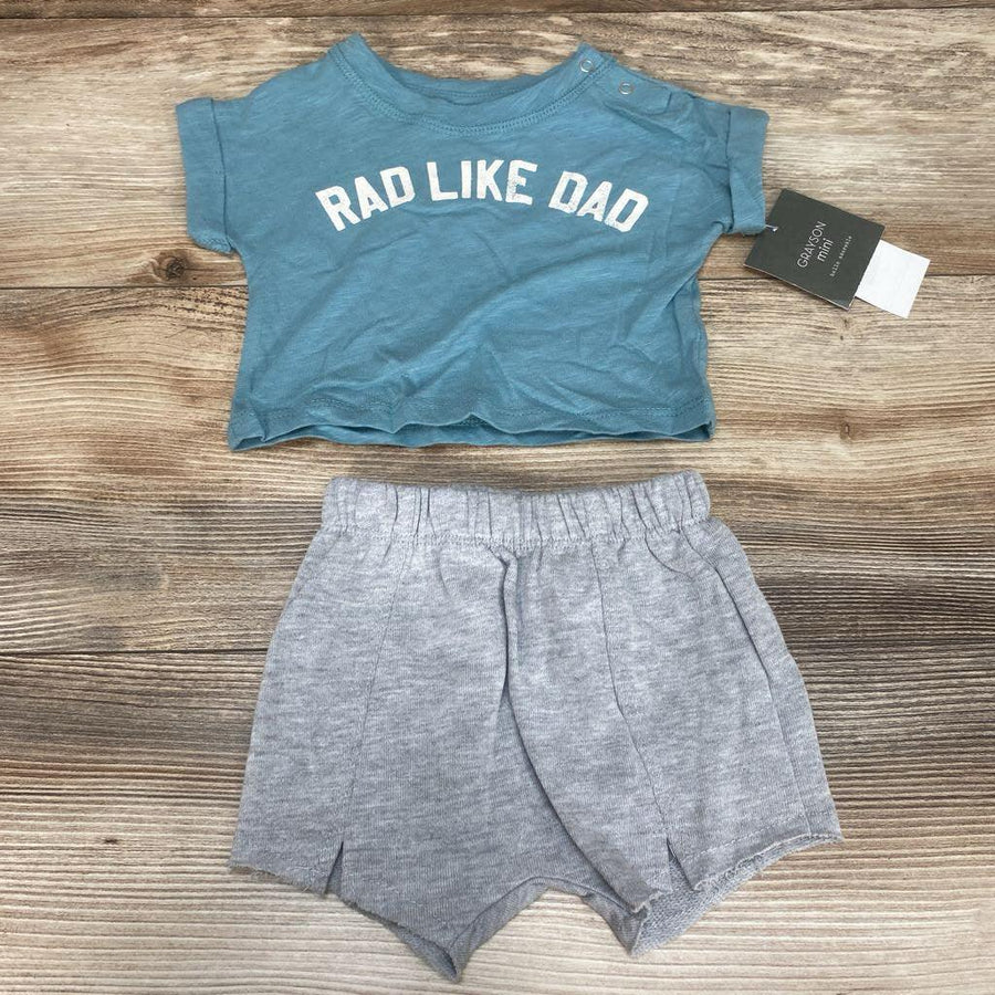 NEW Grayson Mini 2pc Shirt & Shorts Set sz 0-3m - Me 'n Mommy To Be