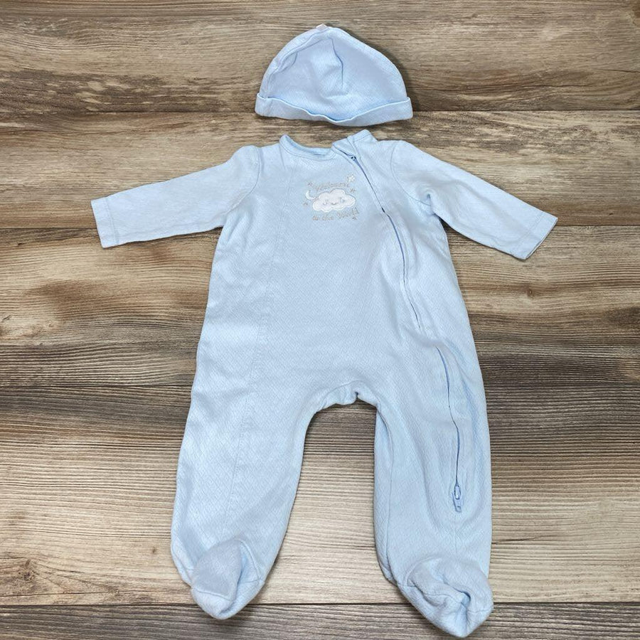 Little Me 2Pc 'Welcome To The World' Sleeper & Hat sz 6m - Me 'n Mommy To Be