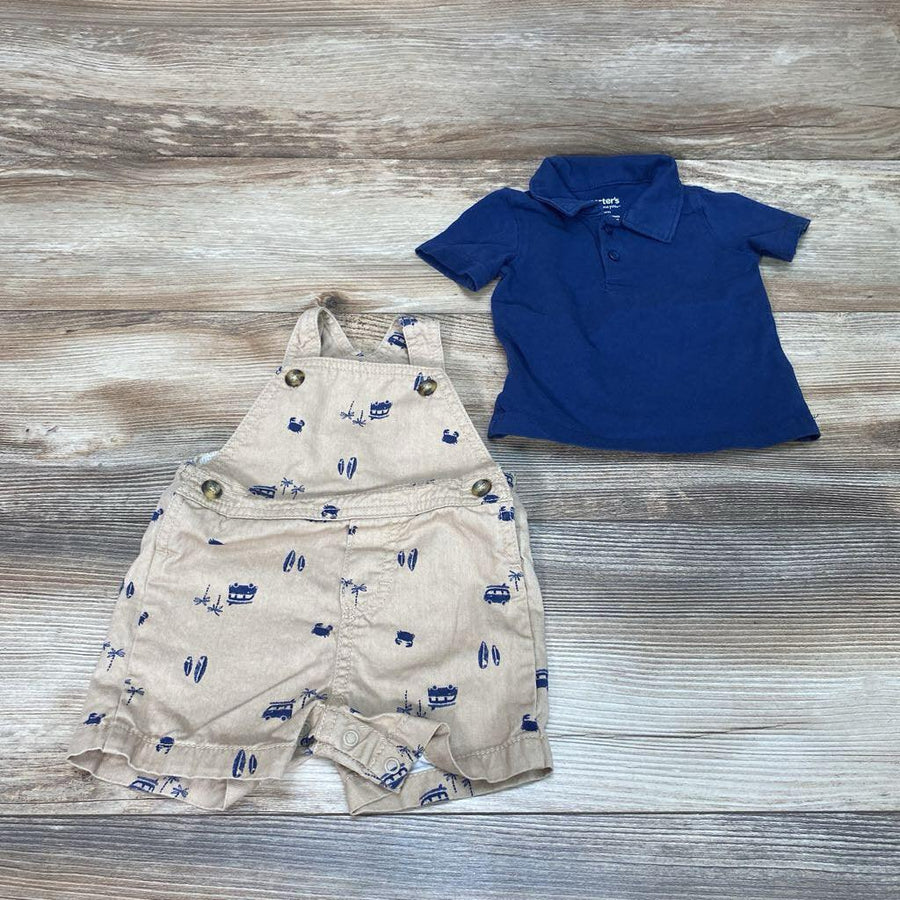 Just One You Polo Shirt & Shortall Set sz 6m - Me 'n Mommy To Be