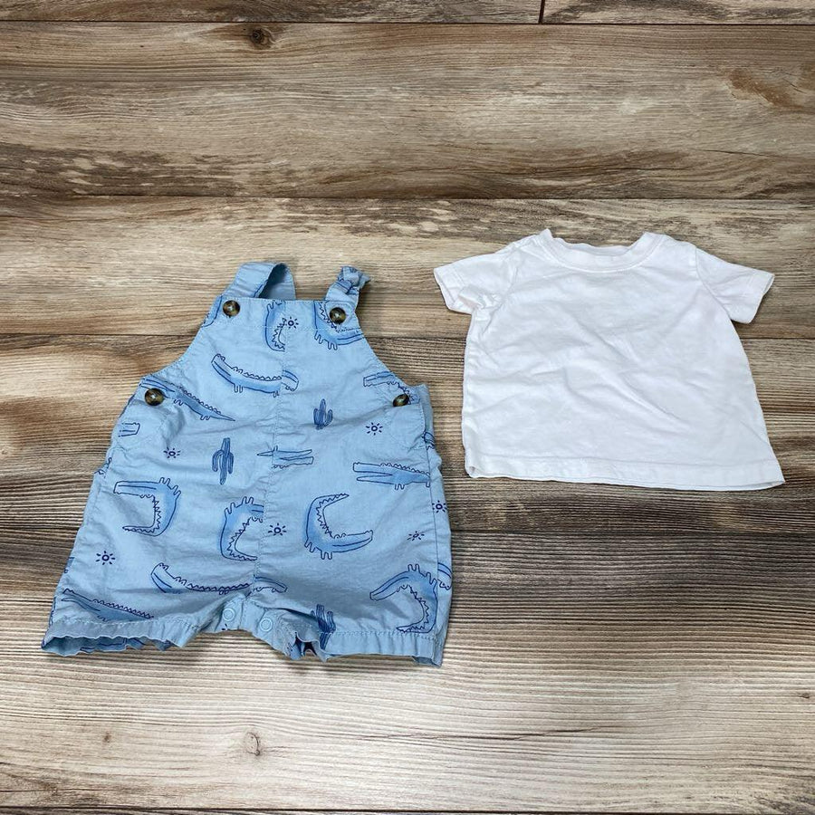 Just One You 2pc Shirt & Alligator Shortall sz 6m - Me 'n Mommy To Be