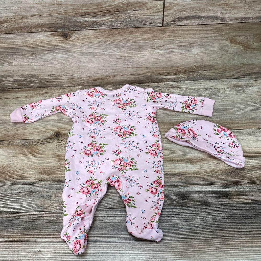 Rock A Bye Baby Floral Sleeper & Hat sz 0-3m - Me 'n Mommy To Be