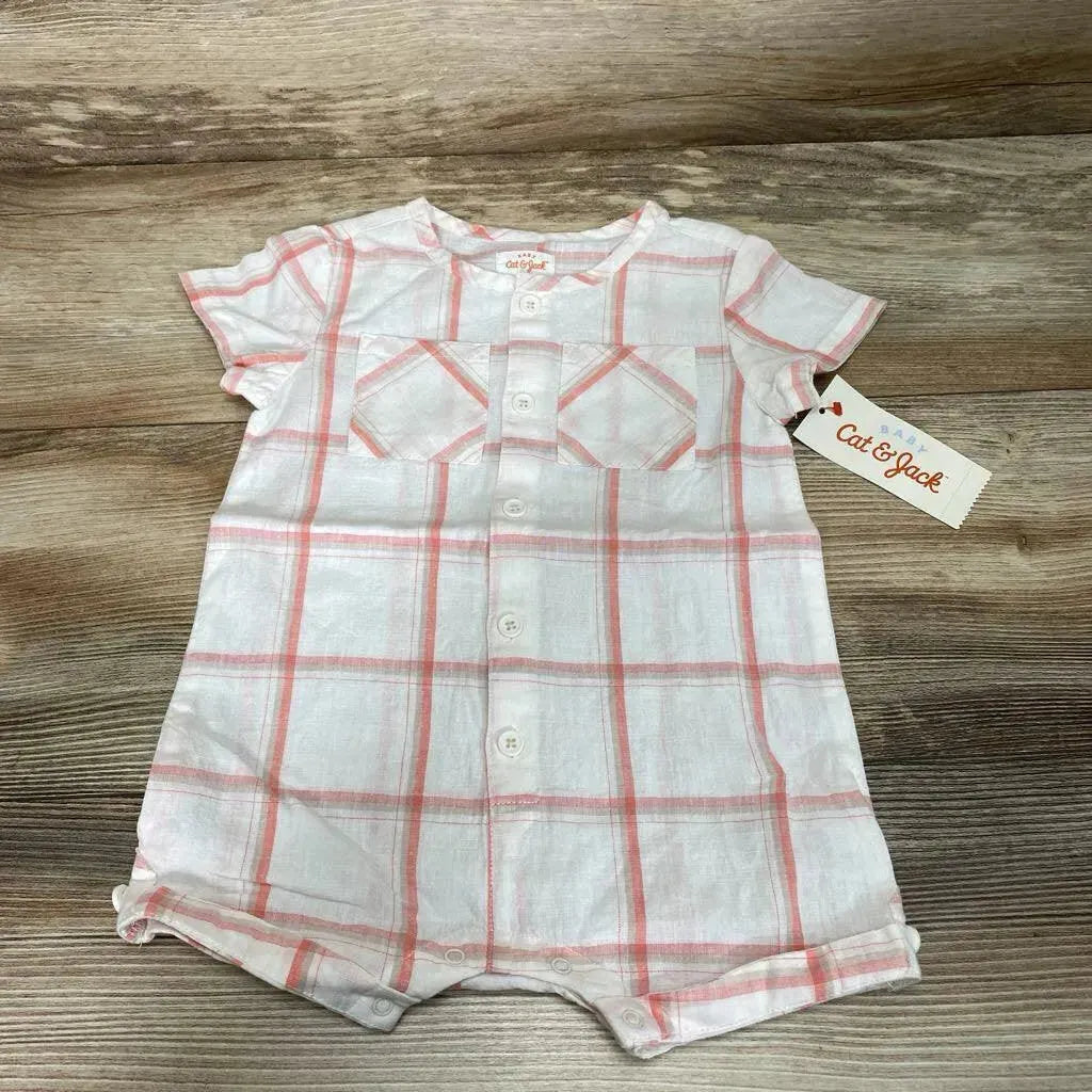 NEW Cat & Jack Plaid Shortie Romper sz 6-9m - Me 'n Mommy To Be