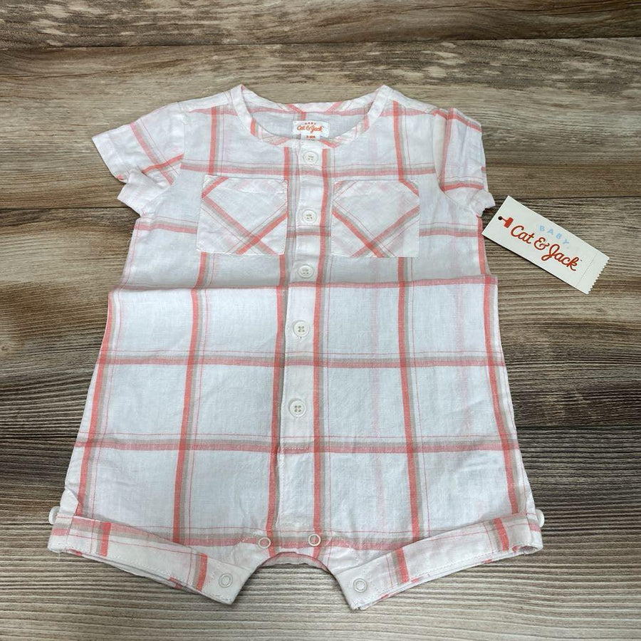 NEW Cat & Jack Plaid Shortie Romper sz 3-6m - Me 'n Mommy To Be