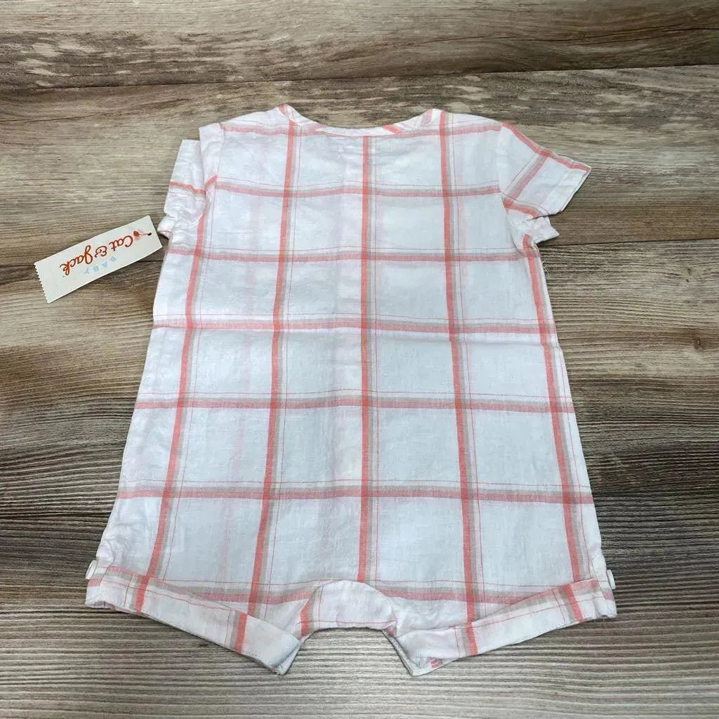 NEW Cat & Jack Plaid Shortie Romper sz 3-6m - Me 'n Mommy To Be
