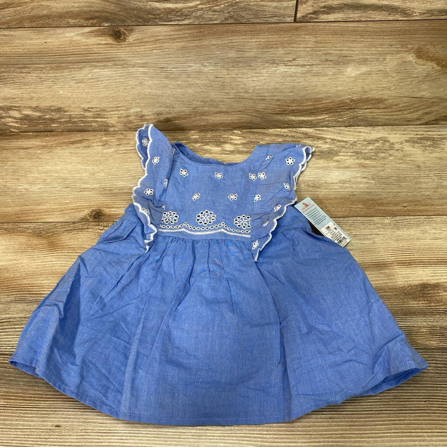 NEW Cat & Jack 2pc Eyelet Chambray Dress & Bloomers sz 12m - Me 'n Mommy To Be