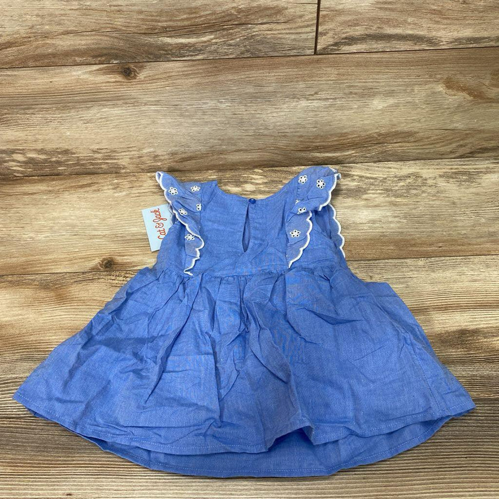NEW Cat & Jack 2pc Eyelet Chambray Dress & Bloomers sz 12m - Me 'n Mommy To Be