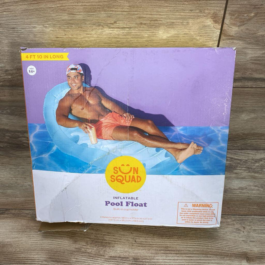 NEW Sun Squad Inflatable Pool Float w/ Built in Cup Holder - Me 'n Mommy To Be