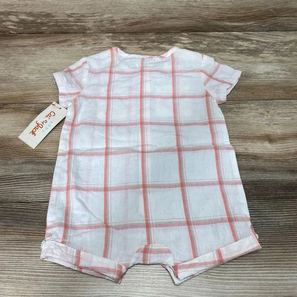 NEW Cat & Jack Plaid Shortie Romper sz 6-9m - Me 'n Mommy To Be