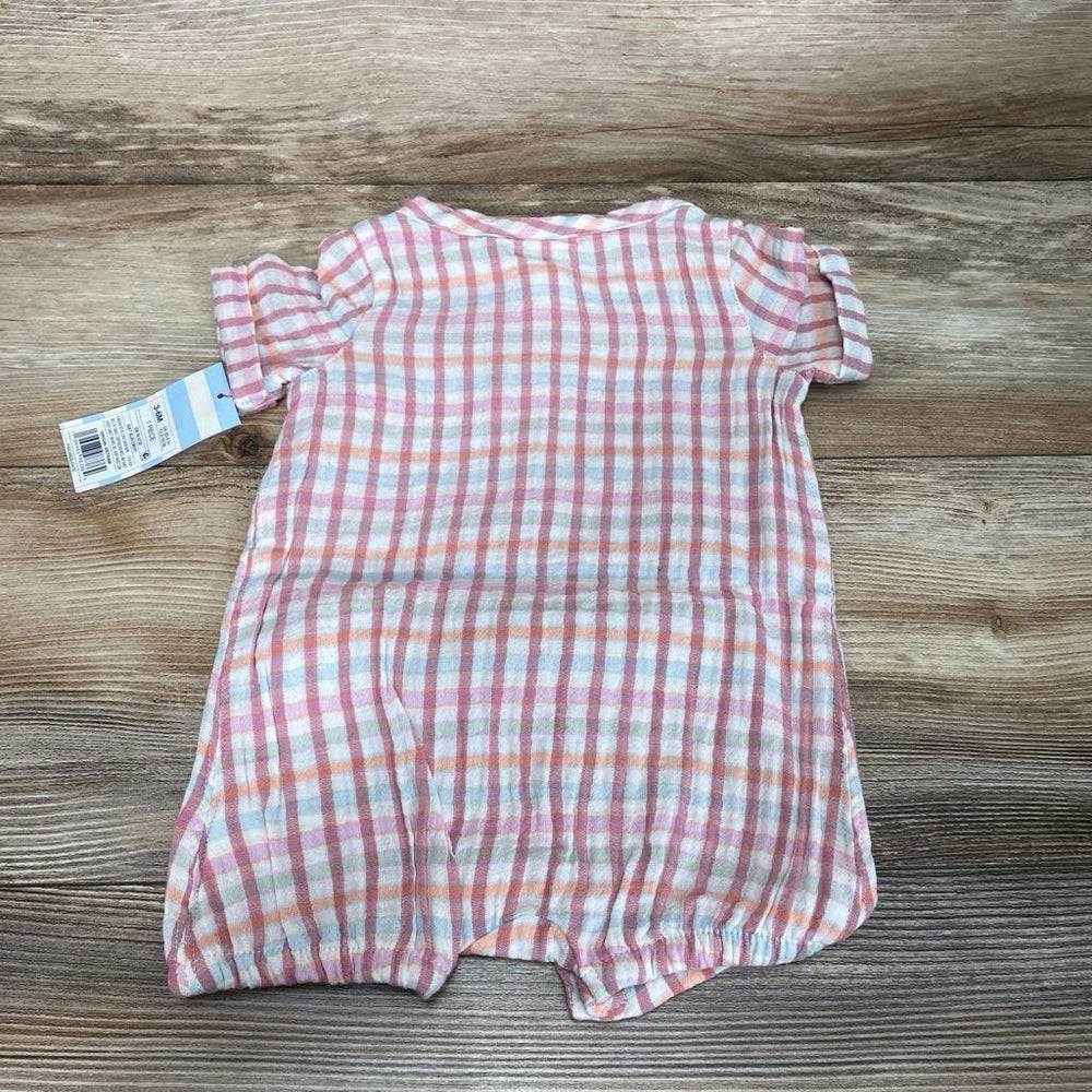 NEW Cat & Jack Plaid Henley Romper sz 3-6m - Me 'n Mommy To Be