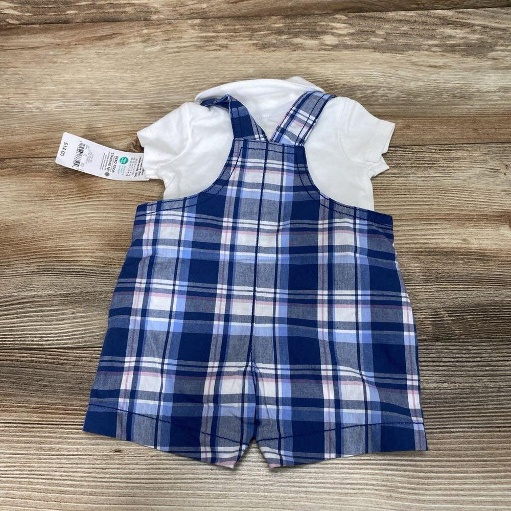 NEW Just One You 2pc Plaid Shortall & Bodysuit sz NB - Me 'n Mommy To Be