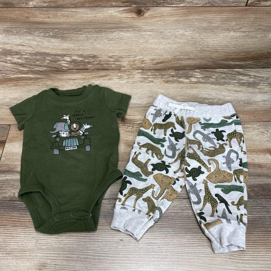 Carter's 2Pc It's A Jungle Out There! Bodysuit & Joggers sz 9m - Me 'n Mommy To Be