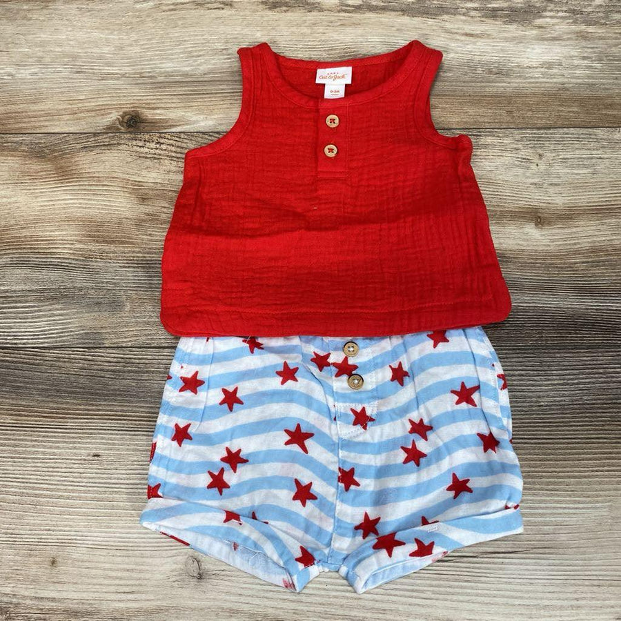 NEW Cat & Jack 2pc Muslin Tank Top & Shorts sz 0-3m - Me 'n Mommy To Be
