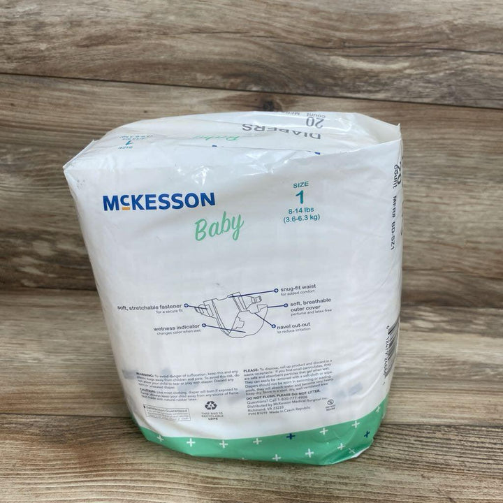 NEW McKesson Baby Diapers, 20ct Size 1 - Me 'n Mommy To Be