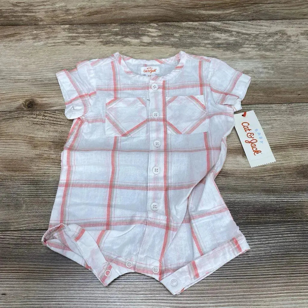 NEW Cat & Jack Plaid Shortie Romper sz 0-3m - Me 'n Mommy To Be