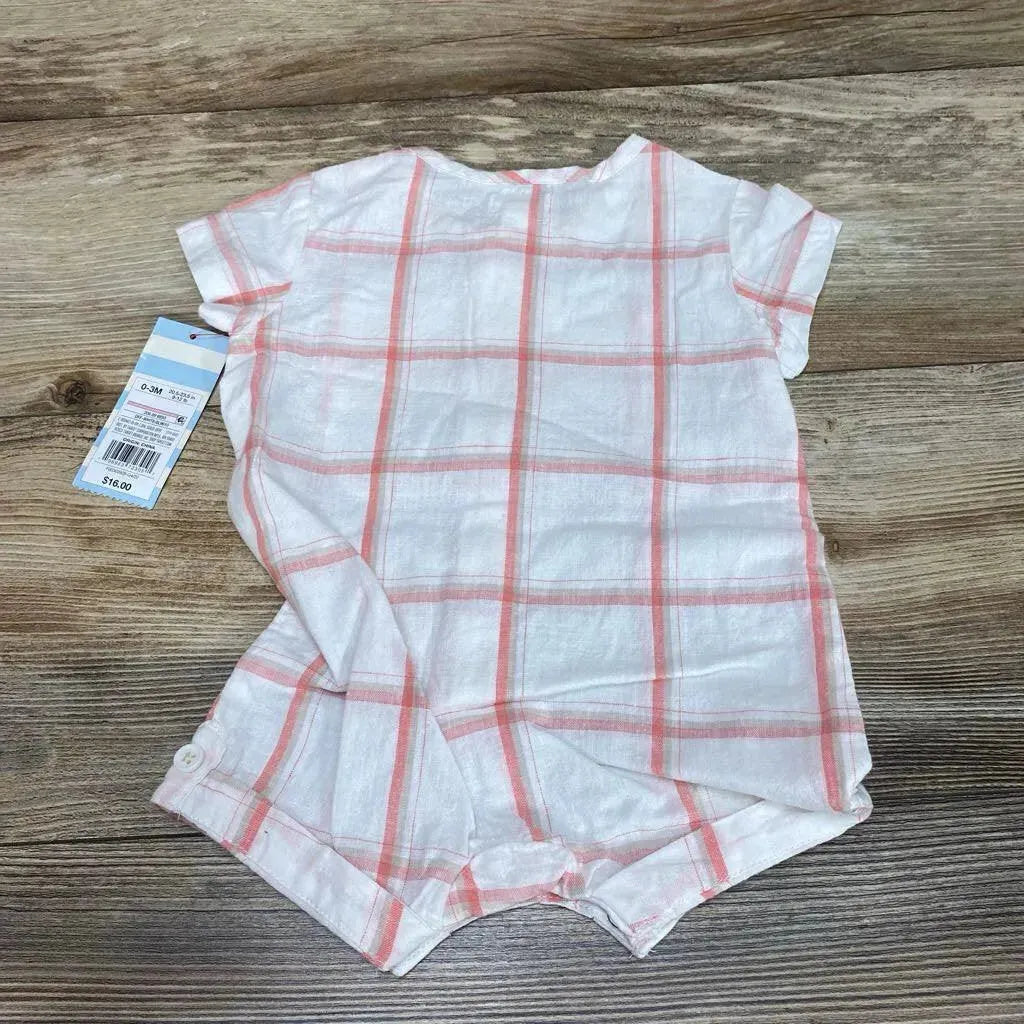 NEW Cat & Jack Plaid Shortie Romper sz 0-3m - Me 'n Mommy To Be