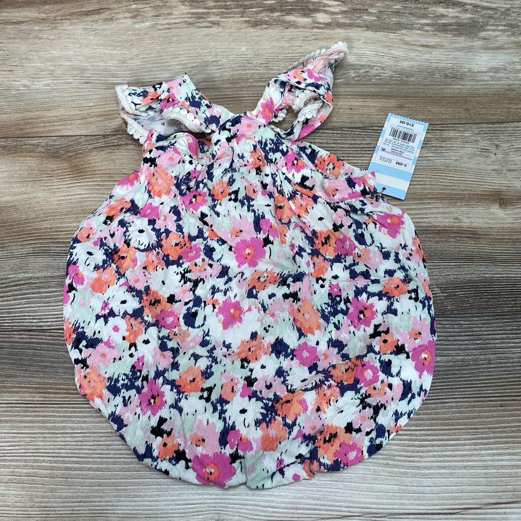 NEW Cat & Jack Floral Flutter Sleeve Romper sz 3-6m - Me 'n Mommy To Be