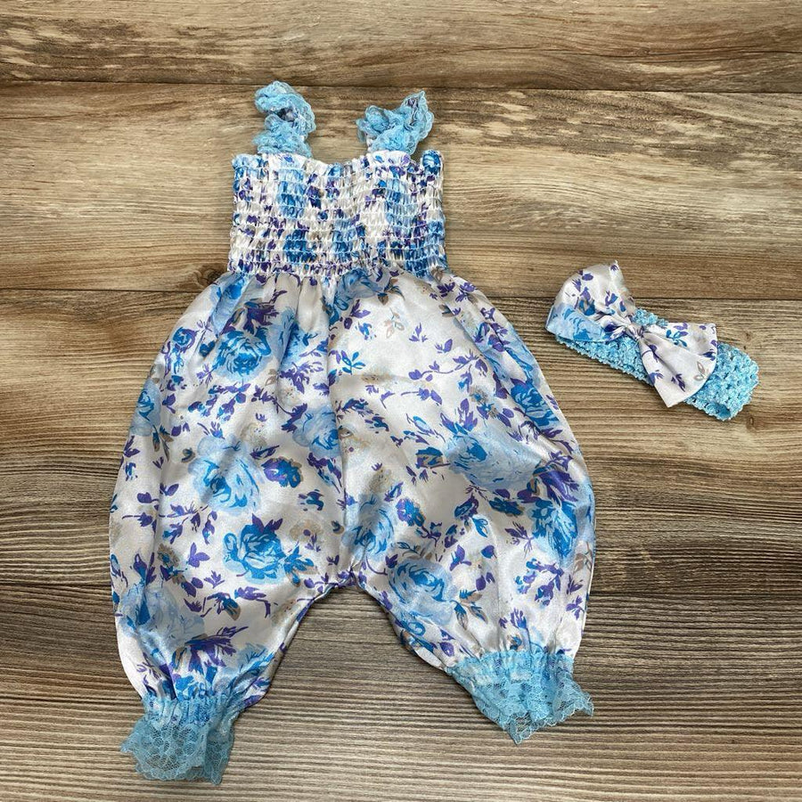 2Pc Floral Romper & Headband sz 3m - Me 'n Mommy To Be