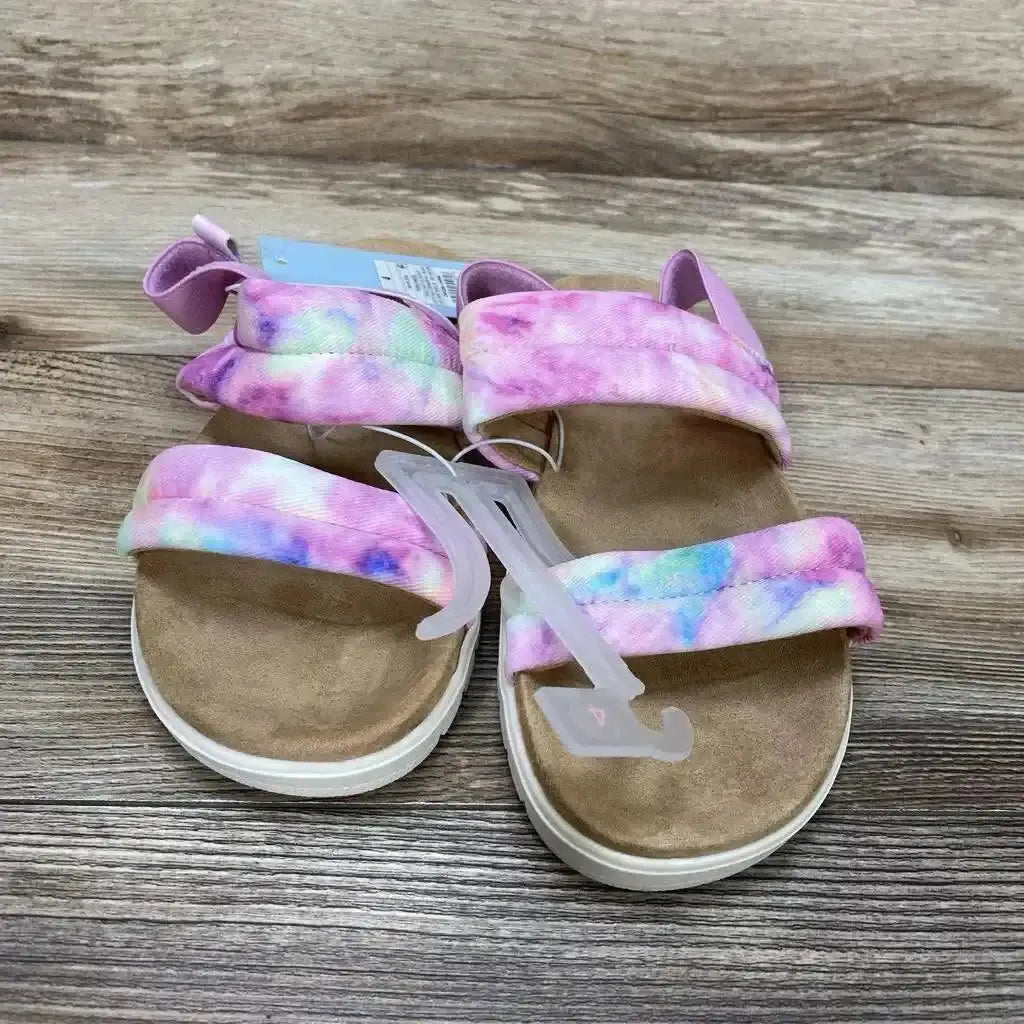 Front angle of purple Cat & Jack Hazel kids slip-on sandal showing elastic side panels and textured sole on white background