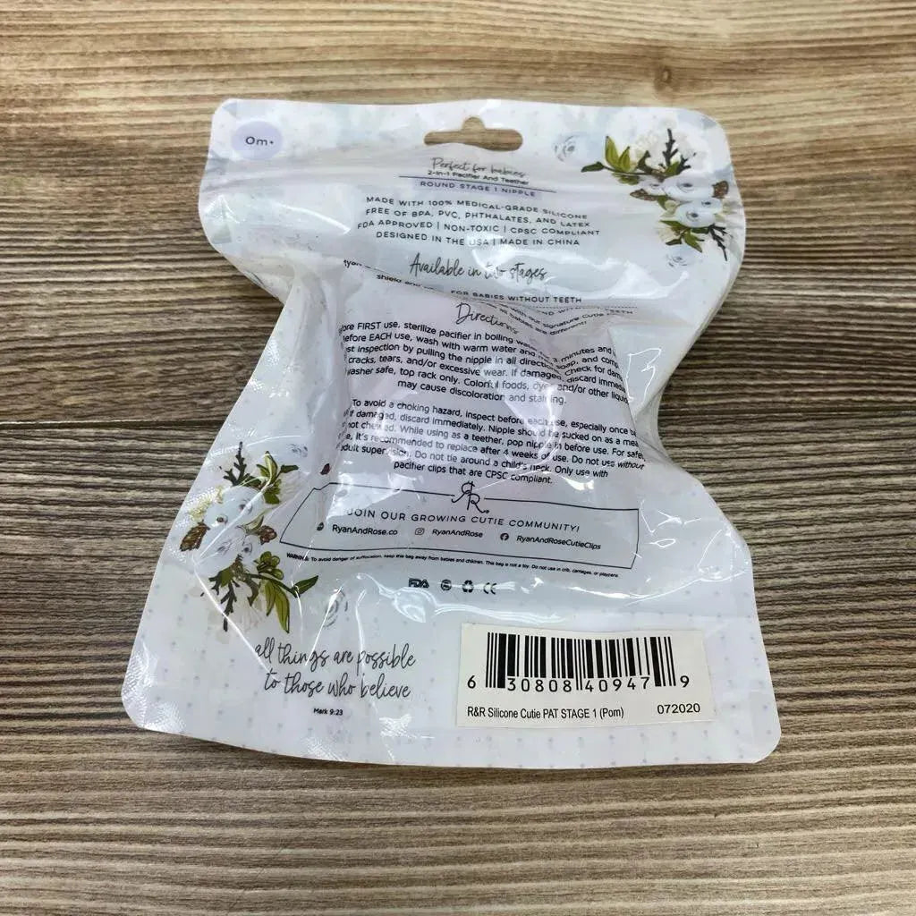 NEW Ryan & Rose Cutie Pat Bulb Stage 1 Pacifier - Me 'n Mommy To Be