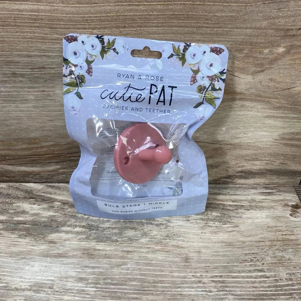 NEW Ryan & Rose Cutie PAT Bulb Pacifier + Teether Stage 1 - Me 'n Mommy To Be