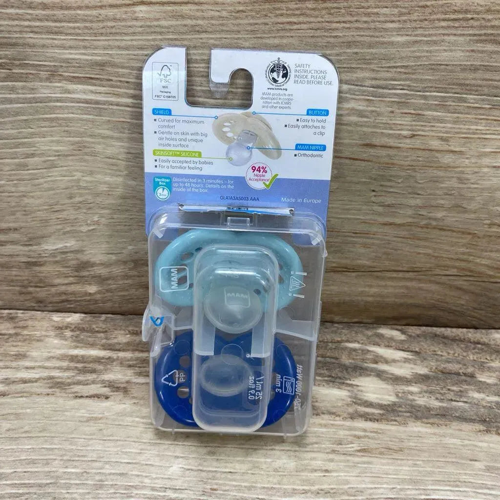 NEW MAM 2Pk Matte Collection Pacifiers - Me 'n Mommy To Be