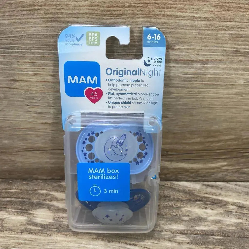 NEW MAM 2pk Original Night Pacifiers - Me 'n Mommy To Be
