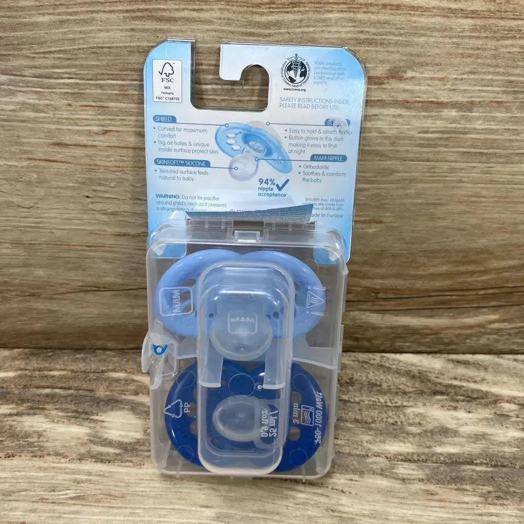 NEW MAM 2pk Original Night Pacifiers - Me 'n Mommy To Be