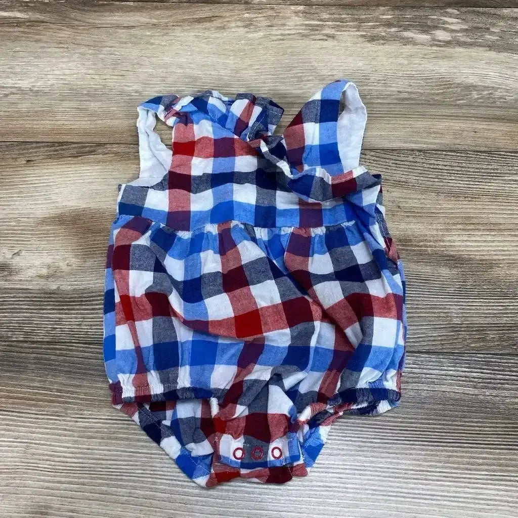 Cat & Jack Gingham Ruffle Bubble Romper sz 12m - Me 'n Mommy To Be