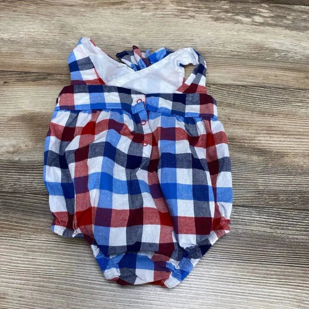 Cat & Jack Gingham Ruffle Bubble Romper sz 12m - Me 'n Mommy To Be
