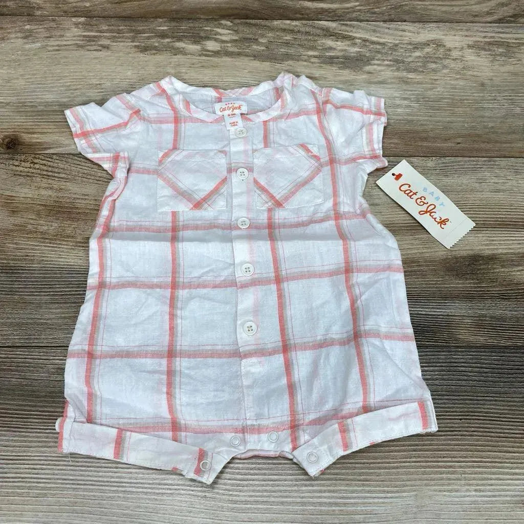 NEW Cat & Jack Plaid Shortie Romper sz 0-3m - Me 'n Mommy To Be