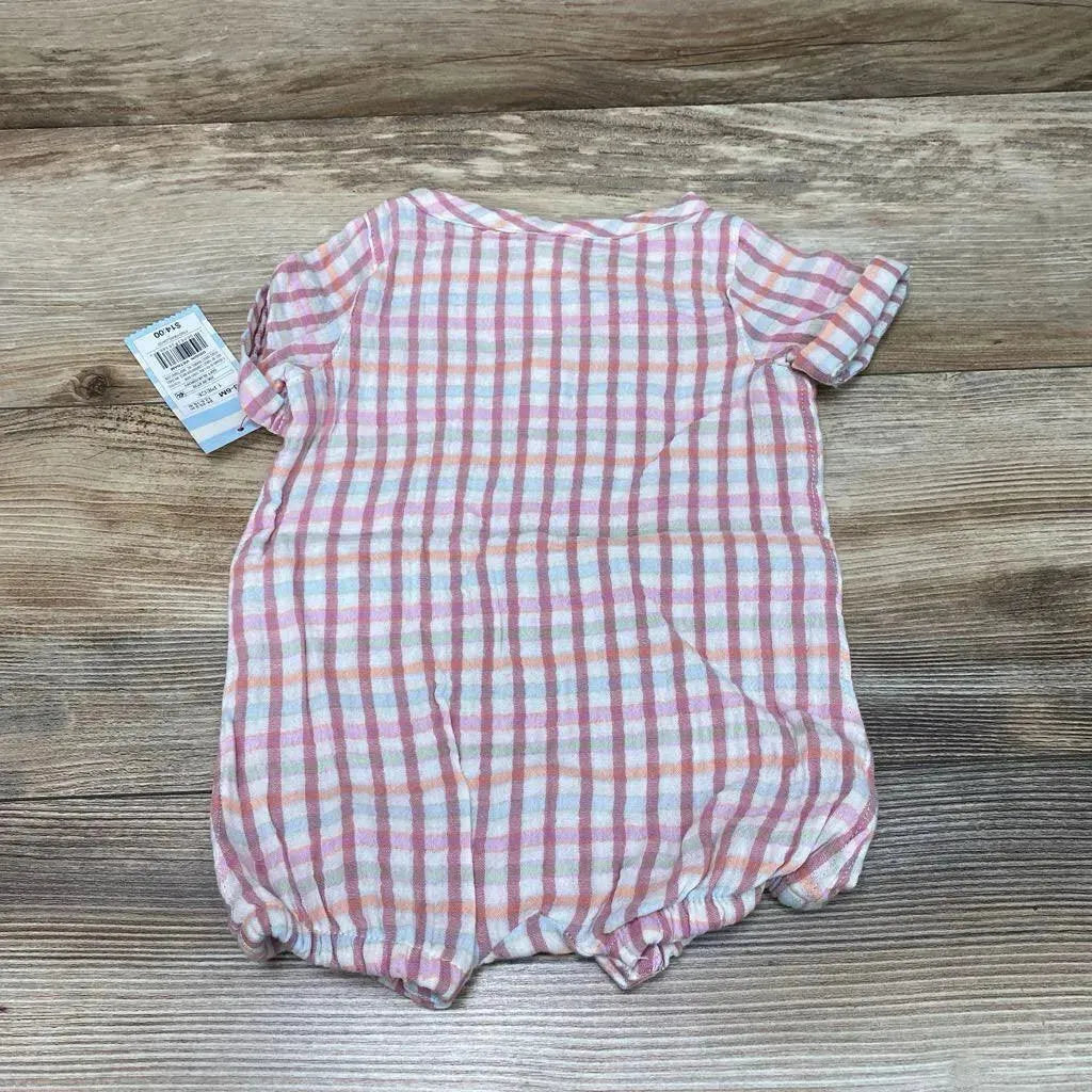NEW Cat & Jack Plaid Henley Romper sz 3-6m - Me 'n Mommy To Be