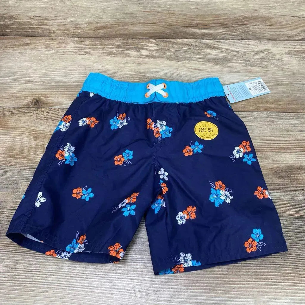 NEW Cat & Jack Floral Swim Trunks sz 5T - Me 'n Mommy To Be