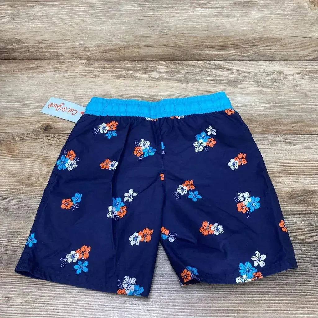 NEW Cat & Jack Floral Swim Trunks sz 5T - Me 'n Mommy To Be