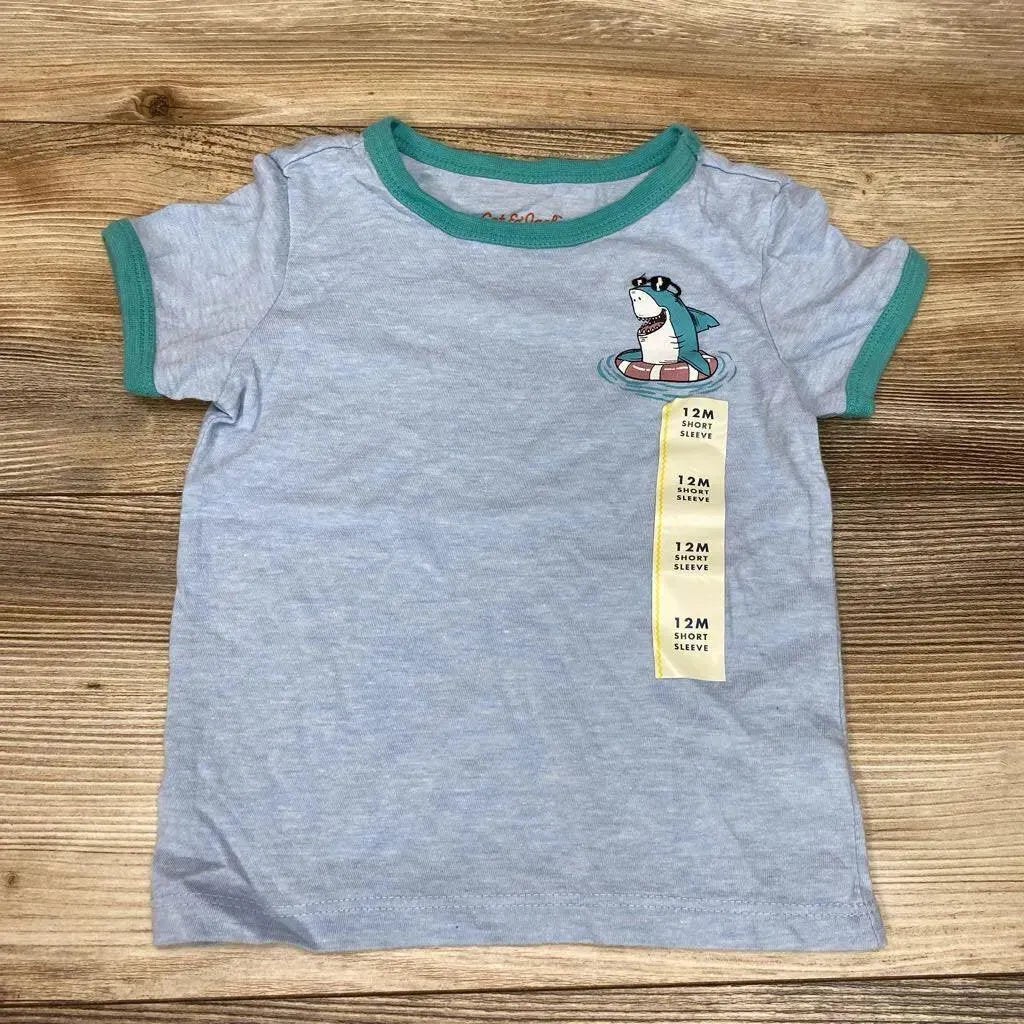 NEW Cat & Jack Shark Shirt sz 12m - Me 'n Mommy To Be