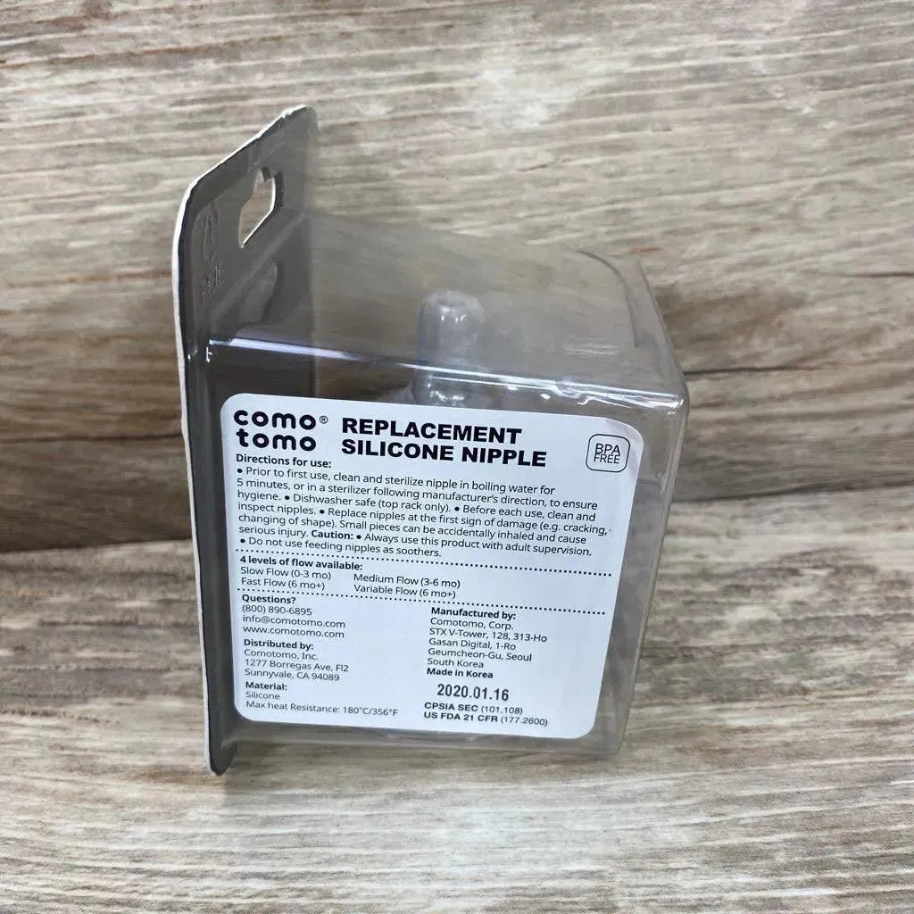 NEW Comotomo Silicone Replacement Baby Bottle Nipples sz 6m+ - Me 'n Mommy To Be