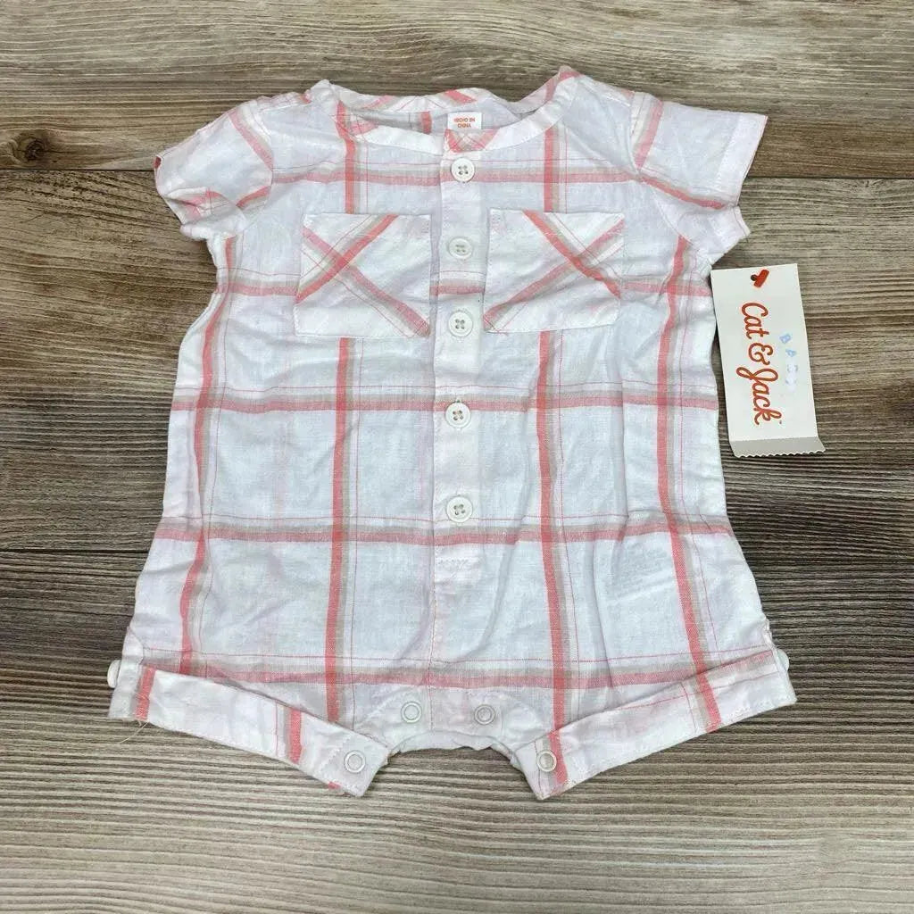 NEW Cat & Jack Plaid Shortie Romper sz NB - Me 'n Mommy To Be