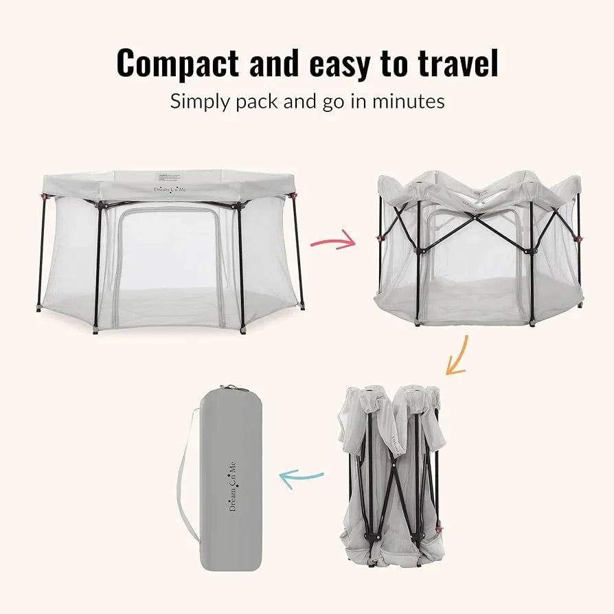 Collapsible travel playpen folding steps with carry bag, compact and portable design