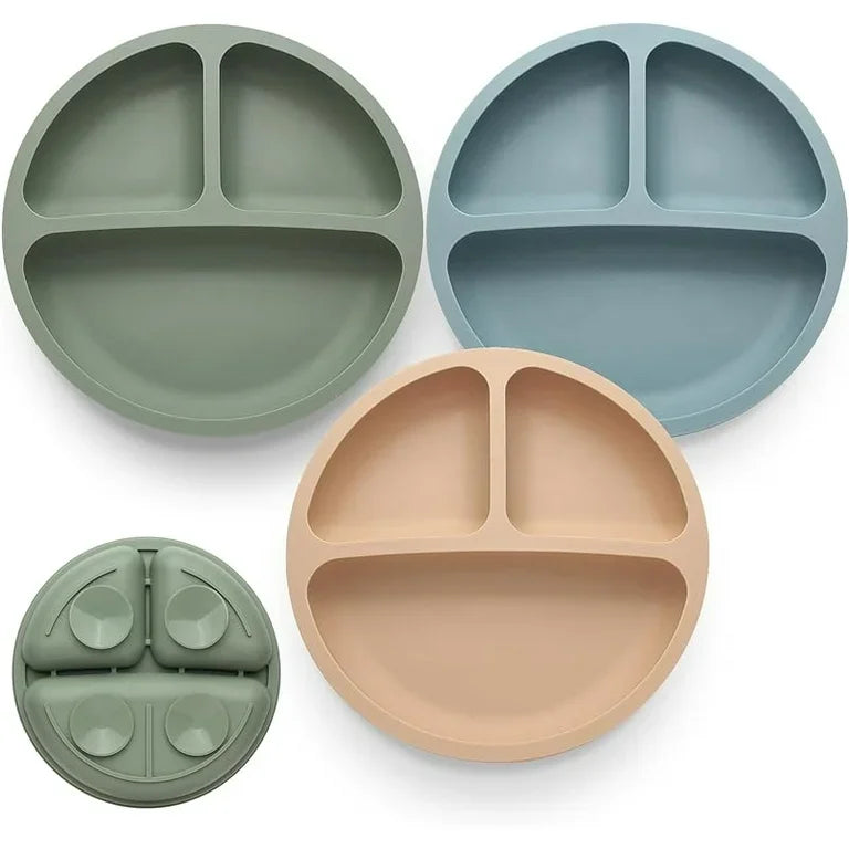 NEW PandaEar Silicone Divided Plates 3pk