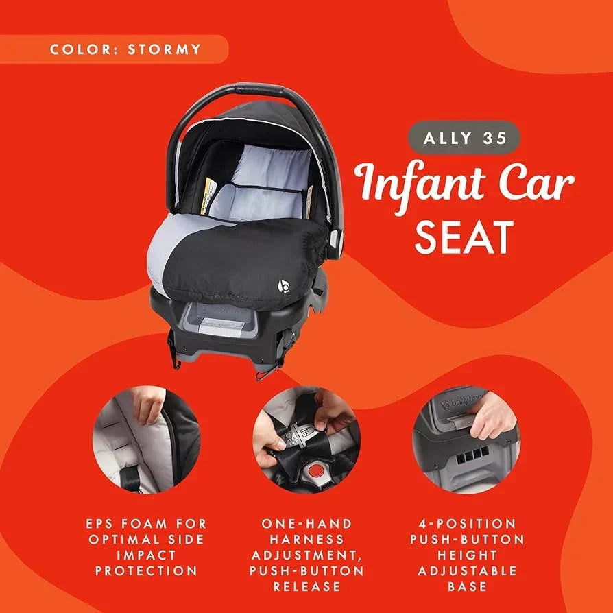 NEW Baby Trend Ally Infant Car Seat - Stormy (Up to 35lbs)
