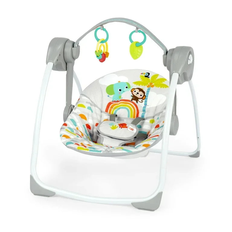 NEW Bright Starts Playful Paradise Portable Compact Baby Swing