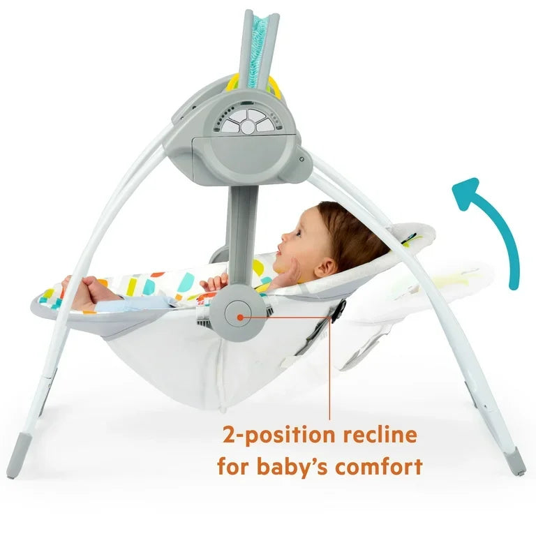NEW Bright Starts Playful Paradise Portable Compact Baby Swing