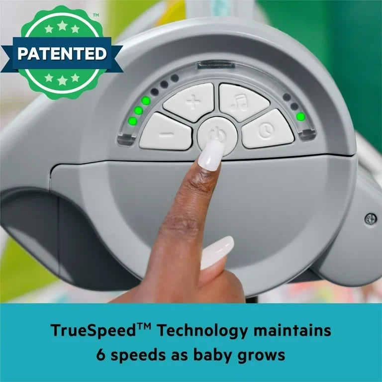 NEW Bright Starts Playful Paradise Portable Compact Baby Swing