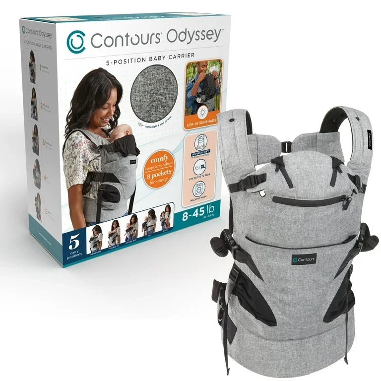 NEW Contours Odyssey 5-Position Baby Carrier Grey 8-45lbs