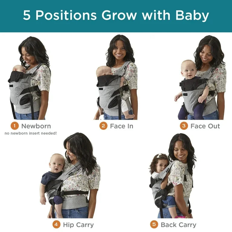 NEW Contours Odyssey 5-Position Baby Carrier Grey 8-45lbs