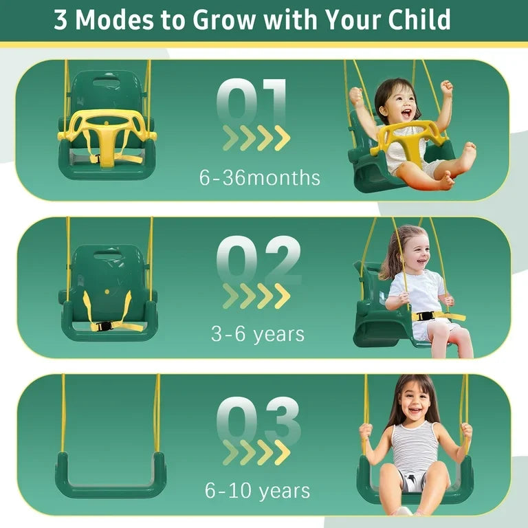 NEW G TALECO Gear 3-in-1 Toddler Swing Set Green