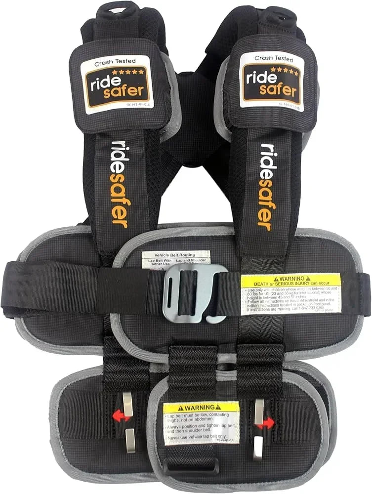 RideSafer Lightweight, Compact, Portable Car Seat in Black Small