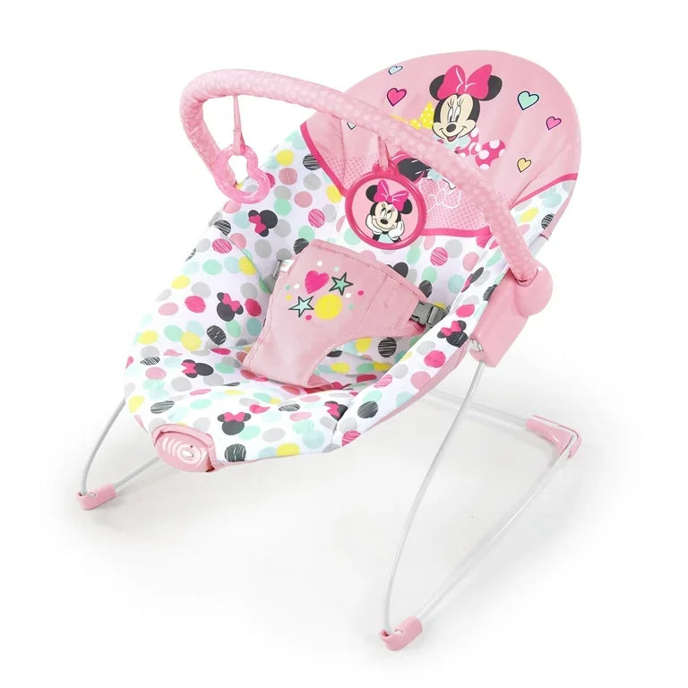 NEW Bright Starts Minnie Mouse Spotty Dotty Vibrating Bouncer